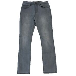Travis Mathew Jeans Mens 30x31 Gray Regular Straight Light Wash Stretch Denim